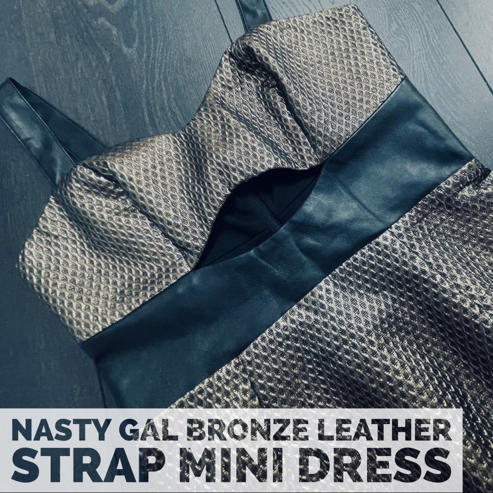 Nasty Gal Metallic Cut Out Strap Mini Dress